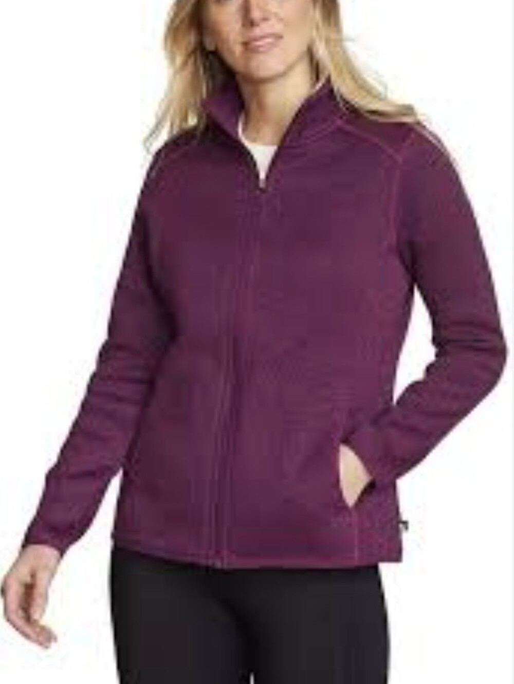 Eddie Bauer Womens Radiator 2.0 Fleece Full-Zip Jacket Heathered Berry - Size XL